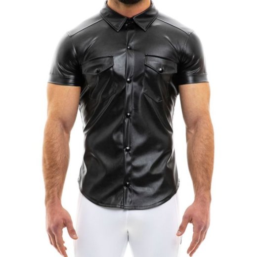 MODUS VIVENDI Leather Shirt Schwarz