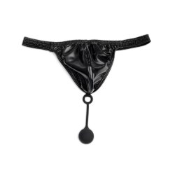 MODUS VIVENDI Pleasure Thong mit Analkugel Latex Schwarz