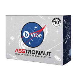 B-VIBE Asstronaut Glow-in-the-dark Butt Plug Set