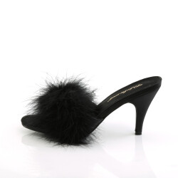 PLEASER Klassische Marabou Slipper Schwarz