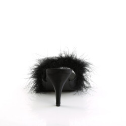 PLEASER Klassische Marabou Slipper Schwarz