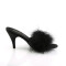 PLEASER Klassische Marabou Slipper Schwarz