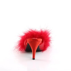 PLEASER Klassische Marabou Slipper Rot