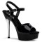 PLEASER Plateau Schuhe Allure Lack Schwarz mit Strasssteinen