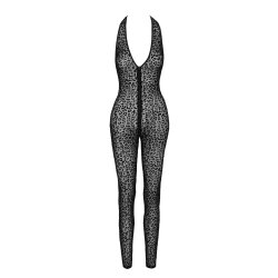 NOIR HANDMADE Neckholder Catsuit im Leopardenmuster