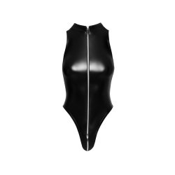 NOIR HANDMADE Powerwetlook Bodysuit mit Frontreissverschluss