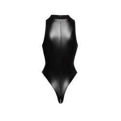 NOIR HANDMADE Powerwetlook Bodysuit mit Frontreissverschluss