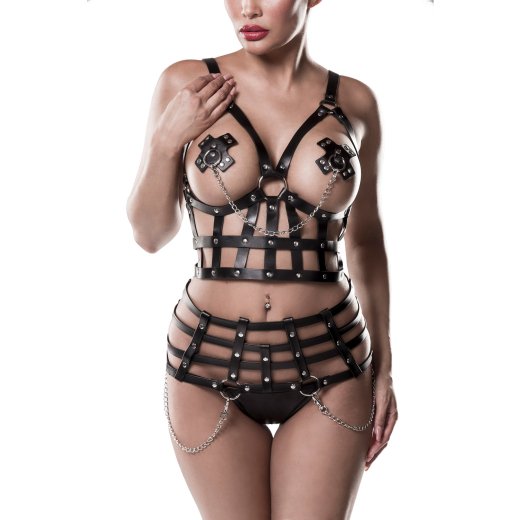 GREY VELVET Harness  Ketten Set 4-teilig Schwarz