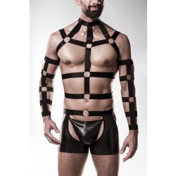 GREY VELVET Men Harness Set 4-teilig Schwarz S/M