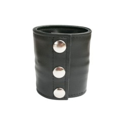 MR.B Leder Armband mit Geldbörse ohne Reissverschluss 8,5 cm breit Schwarz L