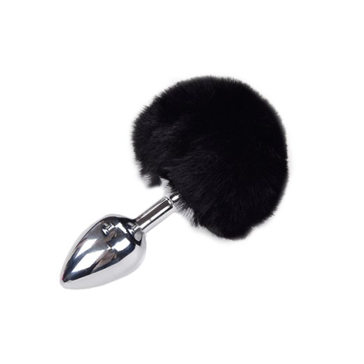 ALIVE Anal Pleasure Metall-Analplug Large mit Hasenschwänzchen Schwarz