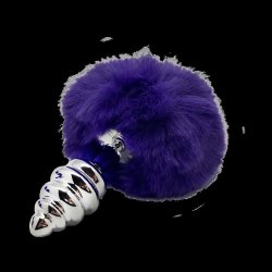 ALIVE Anal Pleasure Metall-Analplug Twist Medium mit Hasenschwänzchen Violett