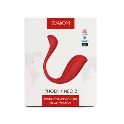 SVAKOM Connexion Series Phoenix Neo 2 Interaktiver &amp; App steuerbarer Bullet Vibrator Red
