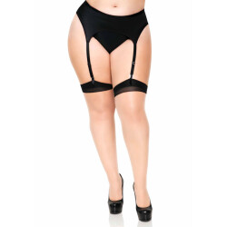 LEG AVENUE Str&uuml;mpfe mit R&uuml;ckennaht Plus Size Nude/Schwarz