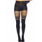 LEG AVENUE Netz-Strumpfhose mit Streifen One Size Schwarz