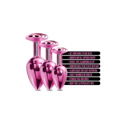 NIXIE Anal-Plug-Set 3-teilig aus Aluminium Pink