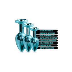 NIXIE Anal-Plug-Set 3-teilig aus Aluminium Blau