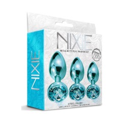 NIXIE Anal-Plug-Set 3-teilig aus Aluminium Blau