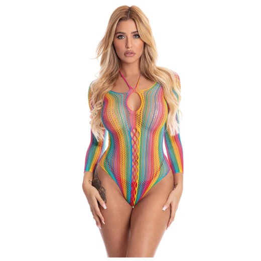 PINK LIPSTICK Bodysuit in Regenbogenfarben One-Size