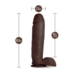 BLUSH AU NATUREL Huge Dildo aus Sensa Feel TPE &amp; mit Saugnapf 26,6 cm &Oslash; 6,3 cm Chocolate