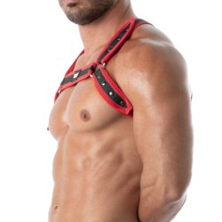 TOF Bad Boy Neoprene Harness Schwarz/Rot One-Size