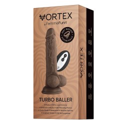 FEMMEFUNN Dildo Turbo Baller mit Vibration & Rotation Braun