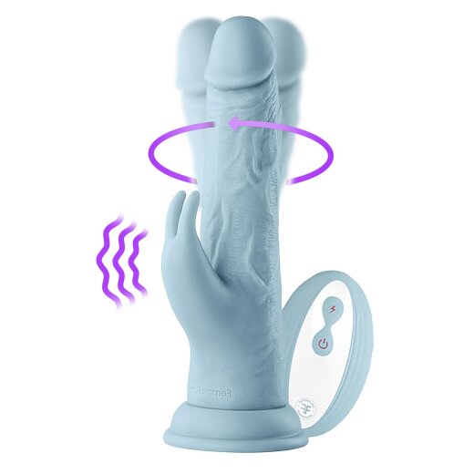 FEMMEFUNN Dildo Turbo Rabbit mit Vibration &amp; Rotation Blau