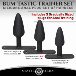 MASTER SERIES Bum-Tastic Anal-Plug-Set mit Harness Schwarz