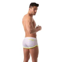 TOF Retro Mesh Short Weiss / Neongelb