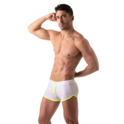 TOF Retro Mesh Short Weiss / Neongelb