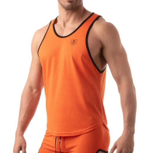 TOF Retro Mesh Tank Orange/Schwarz