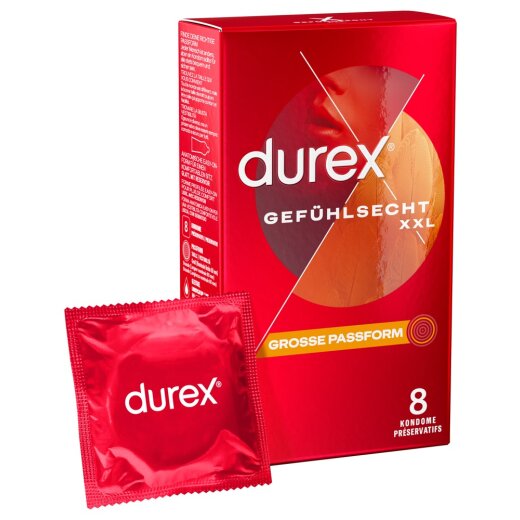 DUREX Gef&uuml;hlsecht XXL 8 Stk. Grosse Passform