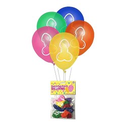 LITTLE GENIE Farbige Ballone mit Penis Aufdruck  8 Stk.