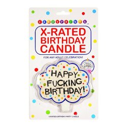 LITTLE GENIE Tortendekoration Kerze &quot;Happy Fucking Birthday&quot; 1 Stk.