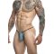 JUSTIN &amp; SIMON Klassik G-String &quot;Bulge&quot; aus Nylon-Spandex Grau