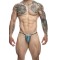 JUSTIN & SIMON Klassik G-String "Bulge" aus Nylon-Spandex Grau