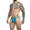 JUSTIN &amp; SIMON Klassik Tanga aus Nylon-Spandex Aqua