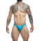 JUSTIN &amp; SIMON Klassik Tanga aus Nylon-Spandex Aqua