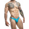 JUSTIN &amp; SIMON Klassik Tanga aus Nylon-Spandex Aqua