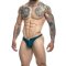 JUSTIN & SIMON Klassik Tanga aus Nylon-Spandex Petrol