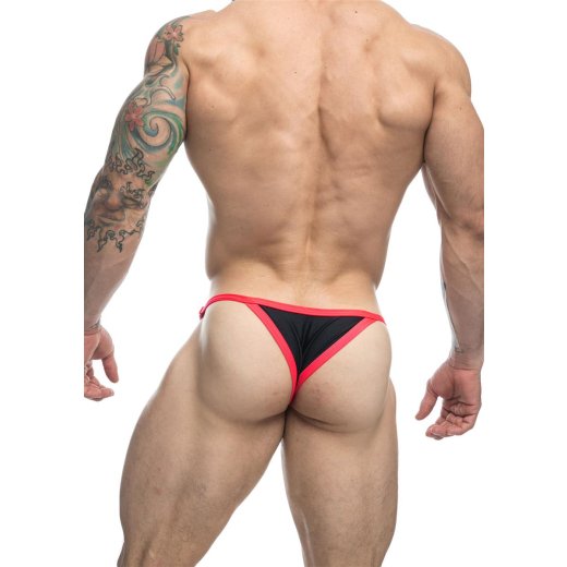 JUSTIN & SIMON Klassik Bikini Nylon-Spandex Schwarz-Rot O/S