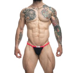 JUSTIN & SIMON Klassik Bikini Nylon-Spandex Schwarz-Rot O/S