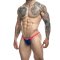 JUSTIN & SIMON Klassik Bikini Nylon-Spandex Blau-Rot O/S