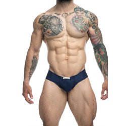 JUSTIN & SIMON Klassik Cheek Bikini aus Nylon-Spandex Marine