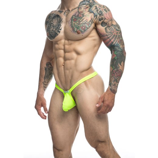 JUSTIN & SIMON Klassik Thong "Bulge" aus Nylon-Spandex Gelb