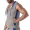 TOF Zipped Sleeveless Hoody Grau / Blau