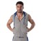 TOF Zipped Sleeveless Hoody Grau / Blau