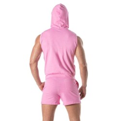 TOF Zipped Sleeveless Hoody Pink/Weiss