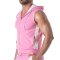 TOF Zipped Sleeveless Hoody Pink/Weiss