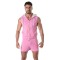 TOF Zipped Sleeveless Hoody Pink/Weiss